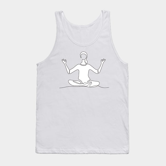 One Line Yoga Tank Top by Genuine Vintage